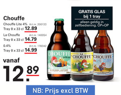  la chouffe speciaalbieren 1 4 8 33 40 330 lite tray glas zelfbediening blonde legere licht blond alcohol 