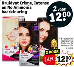  2 kruidvat intense ammonia haarkleuring tempting chocolate donkerbruin stuks 