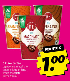  douwe egberts ijskoffie 40 less caramel delicious cream ice macchiato d.e. coffee cappuccino latte white chocolate beker ml creamy stuk 