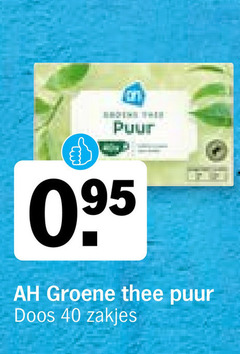  albert heijn huismerk thee 40 puur groene doos zakjes 