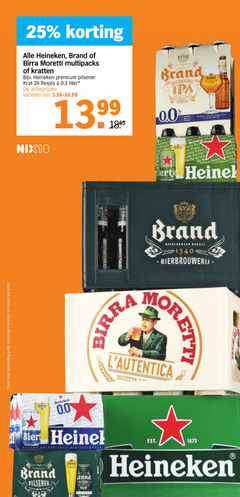  brand heineken 0.0 silver birra moretti krat bier blikjes 6 18 24 25 aanbieding maximaal kratten dozen multipacks premium pilsener liter varieeren hert bierbrouwerij 00 rand ricetta 