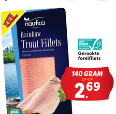  140 nautica rainbow trout fillets smoked classic kweek gecertificeerd asc-aqua.org gerookte forelfilets 2 69 