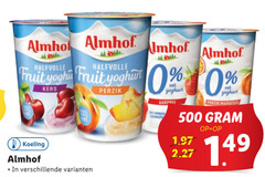  15 30 500 almhof fruit yoghurt kers vet koeling perzik minder calorien maracuja 