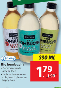  330 eko kombucha koeling beach bio gefermenteerde groene thee retro cola happy hour ml 