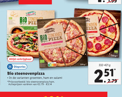  350 bio organic piz pizza with crunchy be diepvries steenovenpizza groenten ham salami varieeren ge 