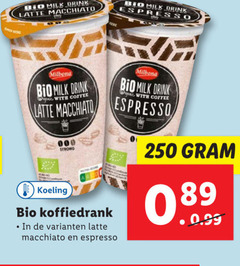  milbona ijskoffie 250 bio milk drink latte macchiato espresso with coffee strong koeling koffiedrank 