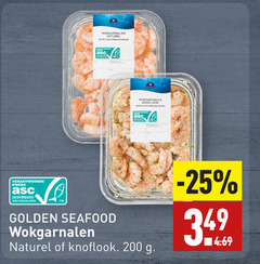  200 kweek gecertificeerd asc-aqua.org wokgarnalen naturel geblancheerd knoflook golden seafood 