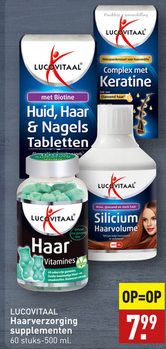  60 500 samenstelling lucovitaal biotine huid haar nagels tabletten gels haarconditie complex keratine zink glanzend vega vitamines suikervrije gummies kunstmatige kleur smaakstoffen bosbessen silicium haarvolume verbeteren ml haarverzorging supplementen stuks 