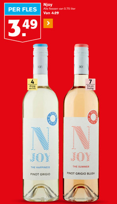  witte wijn 4 7 fles njoy flessen liter joy jo droog fris fruitig high happiness pinot grigio delice juice summer blush 