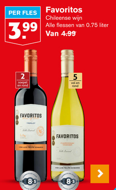  favoritos witte wijn rode 2 5 99 fles chileense flessen liter 3.99 vienna soepel rond wine chile merlot central chardonnay produced by vina luis felipe edwards hamersma 