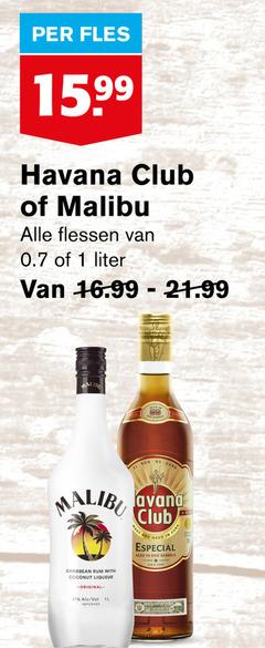  malibu havana club likeur rum 1 fles 15 99 flessen liter cuba bavaria and aged especial oak caribbean with coconut liqueur imported 