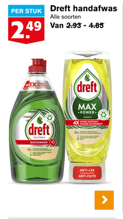  stuk dreft handafwas soorten krachtiger new 3x efficace bottle recycle platinum quickwash biologisch afbreekbare ingredienten briljant water bespaar energie lemon moins 4x minder schrobben anti technologie fuite 