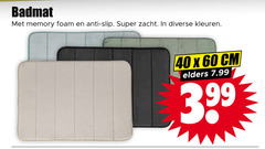  40 60 badmat memory foam anti slip super zacht kleuren cm elders 3.99 