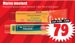  marne mosterd 10 80 200 franse grove pittige tube koolhydraten suikers eiwit sporen gluten bevatten gemalen milde ge 