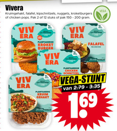  2 8 12 13 20 100 150 200 vivera kruimgehakt falafel kipschnitzels nuggets kroketburgers chicken pops pak stuks proteine vitamine vega plantaardige kroket burger feel good food morelife bakken lessmeat plantaardig kruim gehakt schnitzel 