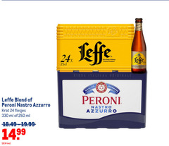  peroni leffe krat bier speciaalbieren 22 24 250 330 blond nastro azzurro ml belge belgisch abdijbier italiana originale qualita blonde 