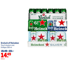  heineken grolsch blikjes bier 4 6 24 33 50 330 tray ml meesters vakmanschap meester blikken orig gb premium pilsner 0.0 silver since pack 330ml 