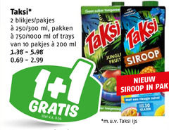  taksi fruitdrank 2 10 30 200 blikjes 250 300 ml pakken 750 1000 trays suiker fruit siroop pak vleugje liter v.a. glazen m.u.v ijs 