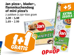  jan pizzadeeg 2 pizza mini pakken 1 kilo v.a. 5 zegels rond 