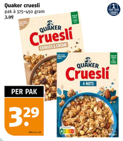  4 17 quaker cruesli pak 3.99 sure high cream spaar nuts rice kilo v.a. 