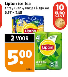  lipton ice tea 2 4 10 250 trays blikjes ml 50 liter sugar green cent 