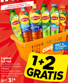  lipton ice tea 1 2 3 8 36 100 maandag sugar taste zero calories original green sparkling lemon 00 flessen 5 liter combineren regular 5x aanbieding 