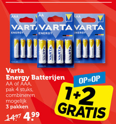  1 2 3 4 aaa aa varta energy alkaline batterijen pak stuks combineren pakken germany 