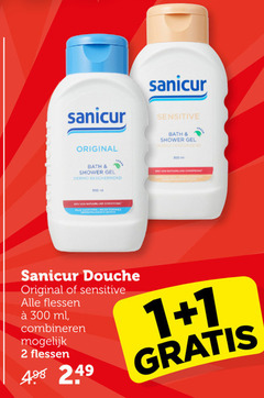  1 2 9 300 sanicur sensitive original bath shower gel dermo ml formule dermatologisch douche flessen combineren verzorgend oorsprong 