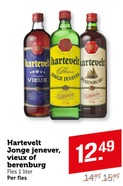  hartevelt jenever vieux berenburg 1 30 35 anno premium prima jonge leiden holland fles liter 