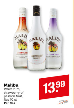  malibu likeur strawberry with caribbean and liqueur rum coconut flavour passion fruit white fles 