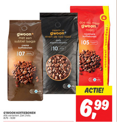  gwoon koffiebonen 1 10 subtiel laagje crema sterkte karaktervol dark espressobonen pittig rood roodmerk rijk zak kilo 8 9 voordeel 6 99 