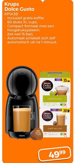  krups dolce gusto apparaten 1 15 30 60 koffie stuks xl cups compact formaat bar automaat schakelt automatisch minuut nescafe premio cappuccino profile round silky origins brazil new recipe mcafee lait cafe balanced coffee roast medium 30x 