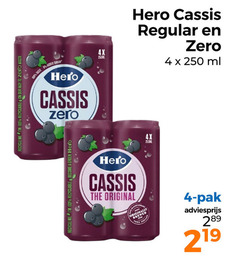  hero frisdrank 4 100 219 250 recycle recyclable to zero waste taste cassis 4x regular ml green original 250ml pak 