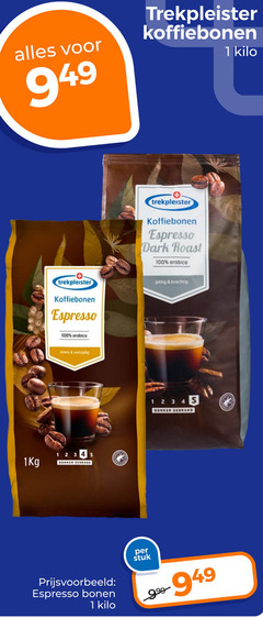  trekpleister huismerk koffiebonen 1 2 3 4 5 100 kilo espresso dark roast arabica pittig 1kg donker gebrand bonen stuk 