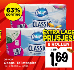  toiletpapier 3 8 classic lage prijsjes sensitive rollen ultra soft pak 