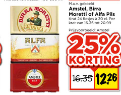  alfa birra moretti amstel krat bier 24 25 30 steel gekoeld pils 