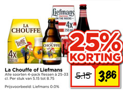  la chouffe liefmans speciaalbieren 4 25 250 300 4x 330ml blonde fruitesse ml soorten pack flessen 25-33 stuk 0.0 