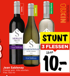  jean sablenay rode wijn witte 3 18 20 25 750 2022 merlot soepel droog chardonnay vin france franse soorten fles ml fris fruitig nix18 jaar legitimatie alcohol flessen 