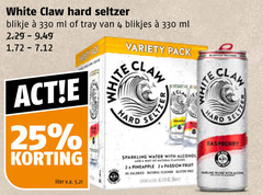  hard seltzer 4 15 25 330 white claw blikje ml tray blikjes variety pack liter v.a. sparkling water with alcohol and natural flavours 2x pineapple passion fruit calories flavour free raspberry 