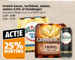  grimbergen grolsch speciaalbieren 6 25 30 50 1128 kanon herfstbok weizen 0.0 tray blik tripel liter v.a. 