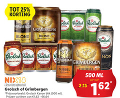  grimbergen grolsch speciaalbieren 1 18 25 500 1615 pilsner blond wendy dubbel herfstbok nix18 jaar alcohol legitimatie kanon blik ml varieeren 6 64 