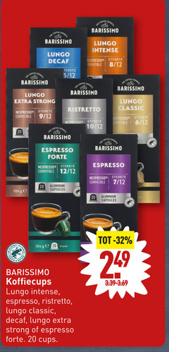  barissimo koffiecups 20 32 coffee experts lungo decaf strong nespresso compatible ge nature sterkte 9 12 5 intense ristretto espresso forte aluminium capsules 10 8 classic 6 7 people cups 