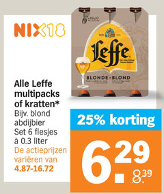  leffe krat bier speciaalbieren blikjes 6 25 nix18 multipacks kratten blond abdijbier liter varieeren blonde les hair 