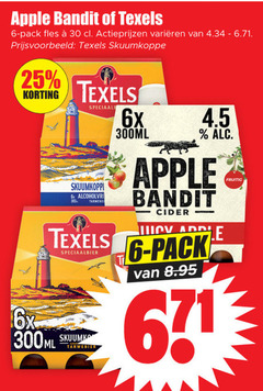  apple bandit texels appelcider speciaalbieren 6 25 30 300 671 pack fles varieeren skuumkoppe 6x 300ml cider speciaalbier tarwebier fruitig 