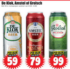  amstel grolsch de klok blikjes bier 50 99 1870 blik varieeren bieren traditie pilsener volmout premium pilsner verfrissend zachte afdronk 