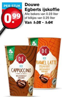  douwe egberts ijskoffie 40 stuk bekers liter blikjes 0.25 less plastic ice cappuccino creamy latte nature coffee natur 