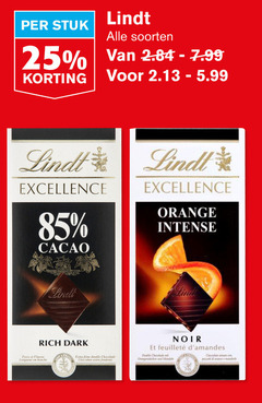  lindt chocolade 25 stuk soorten 5.99 excellence cacao orange intense dark force finesse bouche noir feuillet cioccolato 