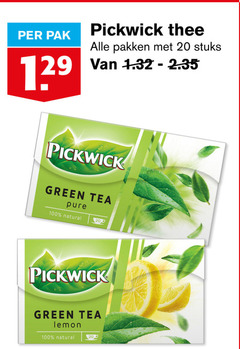  pickwick thee 20 100 pak pakken stuks green tea natural lemon 