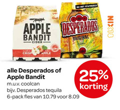  apple bandit desperados speciaalbieren appelcider 6 25 cider original crisp nix18 coolcan tequila pack fles 