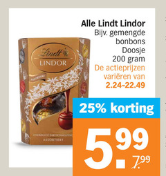  lindt chocolade 25 200 lindor gemengde bonbons doosje varieeren 